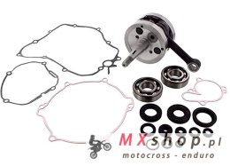 WISECO WAŁ KORBOWY KAWASAKI KX 85/100 '06-'15 (Z ŁOŻYSKAMI I USZCZELNIACZAMI NA WAŁ ORAZ KOMPLETEM USZCZELEK NA DÓŁ SILNIKA) (HR