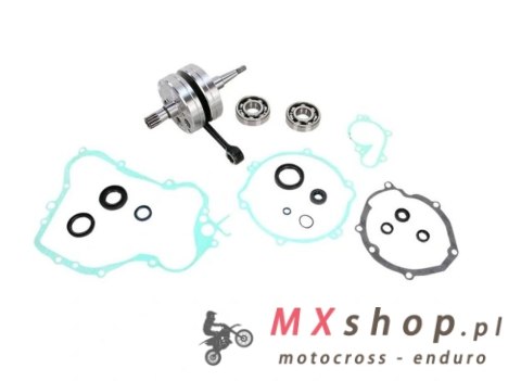 WISECO WAŁ KORBOWY KAWASAKI KX 85/100 '14-19 (Z ŁOŻYSKAMI I USZCZELNIACZAMI NA WAŁ ORAZ KOMPLETEM USZCZELEK NA DÓŁ SILNIKA) (HR 