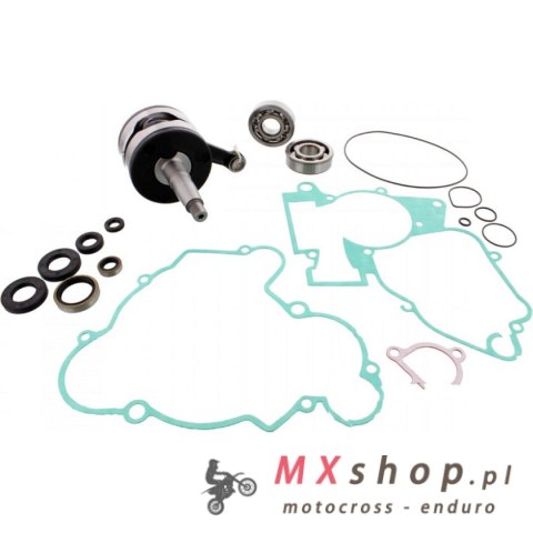 WISECO WAŁ KORBOWY KTM SX 65 '03-'08 (Z ŁOŻYSKAMI I USZCZELNIACZAMI NA WAŁ ORAZ KOMPLETEM USZCZELEK NA DÓŁ SILNIKA)