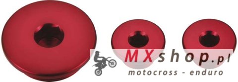 ACCEL KORKI INSPEKCYJNE SILNIKA HONDA CRF 250R '04-'09 (3 SZT) KOLOR CZERWONY (30X1,5MM , 14X1,5MM)