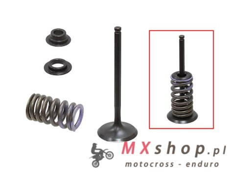 PSYCHIC ZAWÓR SSĄCY (KOMPLETNY ZAWÓR ZE SPRĘŻYNAMI I PODKŁADKAMI) HONDA CRF 150 F '06-'17 STALOWY (MX-09544I) (29,93X4,89X83,4MM