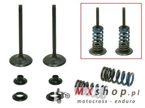 PSYCHIC ZAWORY SSĄCE (KOMPLET 2 SZT. ZAWORÓW ZE SPRĘŻYNAMI I PODKŁADKAMI) HONDA CRF 250 R '04-'07, CRF 250 X '04-'17 STALOWE (MX