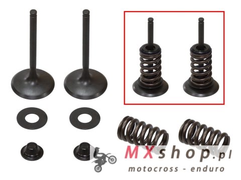 PSYCHIC ZAWORY SSĄCE (KOMPLET 2 SZT. ZAWORÓW ZE SPRĘŻYNAMI I PODKŁADKAMI) KAWASAKI KXF 450 '09-'15 (KX 450 F) STALOWE (MX-09528I