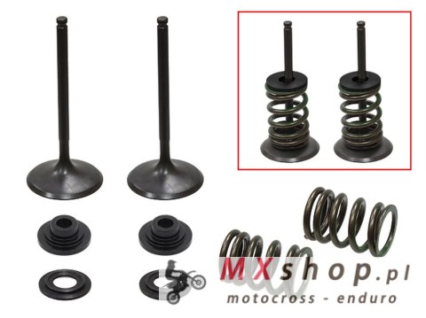 PSYCHIC ZAWORY SSĄCE (KOMPLET 2 SZT. ZAWORÓW ZE SPRĘŻYNAMI I PODKŁADKAMI) SUZUKI RMZ 450 '05-'06 STALOWE (MX-09536I) (36X4,98X82