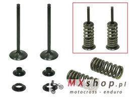 PSYCHIC ZAWORY WYDECHOWE (KOMPLET 2 SZT. ZAWORÓW ZE SPRĘŻYNAMI I PODKŁADKAMI) HONDA CRF 250R '04-'07, CRF 250X '04-'15, STALOWE 