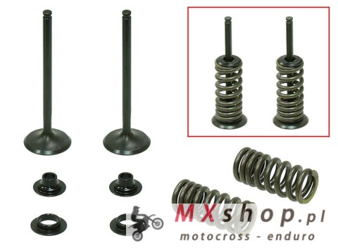 PSYCHIC ZAWORY WYDECHOWE (KOMPLET 2 SZT. ZAWORÓW ZE SPRĘŻYNAMI I PODKŁADKAMI) HONDA CRF 250R '04-'07, CRF 250X '04-'15, STALOWE 