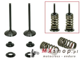 PSYCHIC ZAWORY WYDECHOWE (KOMPLET 2 SZT. ZAWORÓW ZE SPRĘŻYNAMI I PODKŁADKAMI) HONDA CRF 450R '02-'06 STALOWE (MX-09534E) (31X4,9