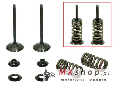 PSYCHIC ZAWORY WYDECHOWE (KOMPLET 2 SZT. ZAWORÓW ZE SPRĘŻYNAMI I PODKŁADKAMI) HONDA CRF 450R '02-'06 STALOWE (MX-09534E) (31X4,9