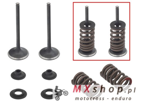 PSYCHIC ZAWORY WYDECHOWE (KOMPLET 2 SZT. ZAWORÓW ZE SPRĘŻYNAMI I PODKŁADKAMI) HONDA CRF 450R '07-'08 STALOWE (MX-09501E) (30X4,9