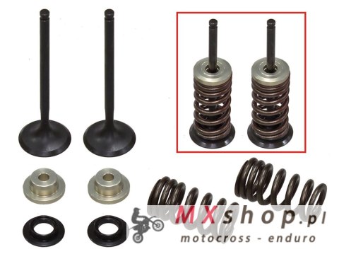 PSYCHIC ZAWORY WYDECHOWE (KOMPLET 2 SZT. ZAWORÓW ZE SPRĘŻYNAMI I PODKŁADKAMI) SUZUKI RMZ 250 '07-'22 STALOWE (MX-09530E) (25X4,4