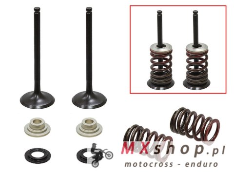 PSYCHIC ZAWORY WYDECHOWE (KOMPLET 2 SZT. ZAWORÓW ZE SPRĘŻYNAMI I PODKŁADKAMI) SUZUKI RMZ 450 '05-'06 STALOWE (MX-09536E) (36X4,9
