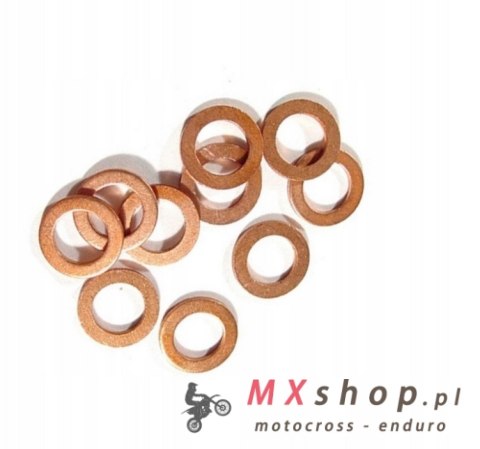 XRADICAL(ARTEIN GASKETS) PODKŁADKI MIEDZIANE M6 (6X12X1MM) 10SZT (PODKŁADKA MIEDZIANA) COPPER WASHERS