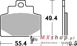 SBS PROMOCJA KLOCKI HAMULCOWE KH681 STREET CERAMIC PIAGGIO VESPA MP3 300 '14-'19, MP3 500 '14-'15 KOLOR CZARNY PRZÓD