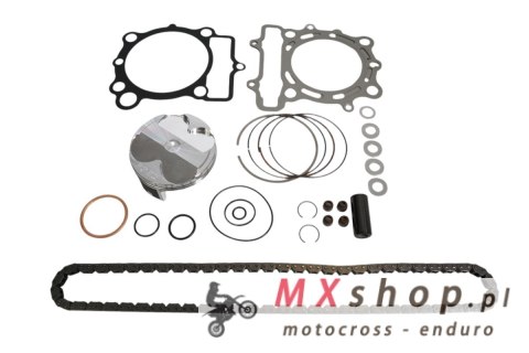 VERTEX 2025/02 ZESTAW NAPRAWCZY GÓRY SILNIKA KAWASAKI KX 250 F (KXF250) '21-'22 (STD. + 0.02MM = 77.97MM) (14.1:1) (TŁOK, USZCZE