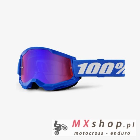100 PROCENT GOGLE STRATA 2 BLUE - MIRROR RED/BLUE LENS - KOLOR NIEBIESKI/BIAŁY SZYBKA CZERWONO/NIEBIESKIE LUSTRO