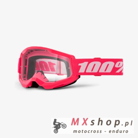 100 PROCENT GOGLE STRATA 2 PINK - CLEAR LENS - KOLOR RÓŻOWY/BIAŁY SZYBKA PRZEŹROCZYSTA