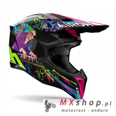 AIROH CROSS / ENDURO / ATV / QUAD WRAAAP MUSIC KOLOR CZARNY/ZIELONY/FIOLETOWY ROZMIAR S