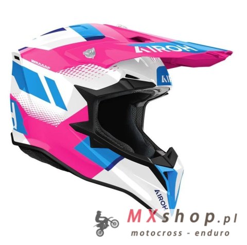 AIROH CROSS / ENDURO / ATV / QUAD WRAAAP VISION KOLOR BIAŁY/NIEBIESKI/RÓŻOWY ROZMIAR M
