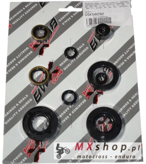 BEARING WORX KOMPLET (ZESTAW) USZCZELNIACZY SILNIKOWYCH KAWASAKI KX 80 '98-'00, KX 85 '01-'15, KX 100 '98-'15, SUZUKI RM 100 '03
