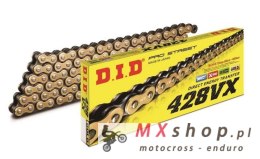 DID ŁAŃCUCH NAPĘDOWY 428VXGB-122 (122 OGNIW) O-RING ZŁOTY (OTWARTY + ZAKUWKA)