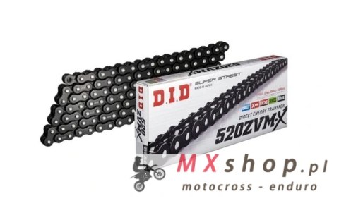 DID ŁAŃCUCH NAPĘDOWY 520ZVMXBK-110 (110 OGNIW) X-RING (OTWARTY + ZAKUWKA)