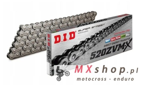 DID ŁAŃCUCH NAPĘDOWY 520ZVMXBK-120 (120 OGNIW) X-RING (OTWARTY + ZAKUWKA)