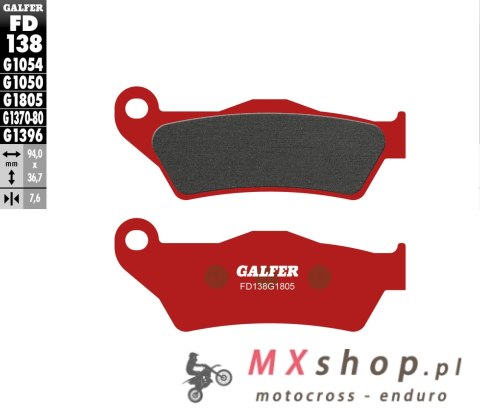 GALFER KLOCKI HAMULCOWE KH181 PÓŁMETALICZNE (BREMBO) TRIAL