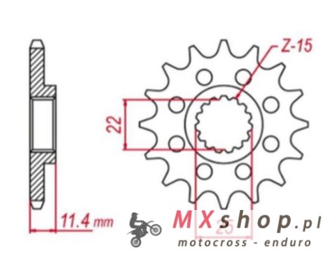 GROSSKOPF ZĘBATKA PRZEDNIA 1252 16 KTM LC4 400/600/620/640/690 (JTF1902.16)* (ŁAŃC. 520)