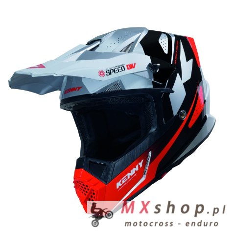 KENNY RACING KASK CROSS/ENDURO TRACK GRAPHIC SPEED BLACK RED KOLOR BIAŁY/CZARNY/CZEROWNY ROZMIAR XXL