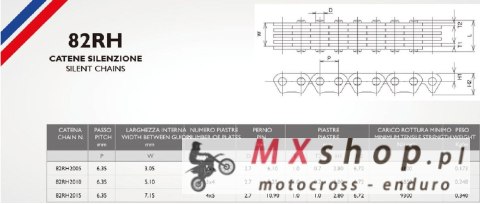 MORSE ŁAŃCUSZEK ROZRZĄDU 82RH2015 140 OGNIW KAWASAKI GPZ 400 '84-'87, ZR 400 ZEPHYR '89-'95, GT 550 '83-'94, ZR 550 ZEPHYR '91-'