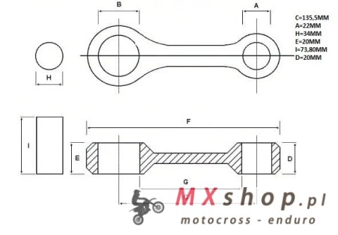 PROMX MT KORBOWÓD YAMAHA XT 600 '83-'89 , OLD MODEL , SWORZEŃ 34 MM XT600