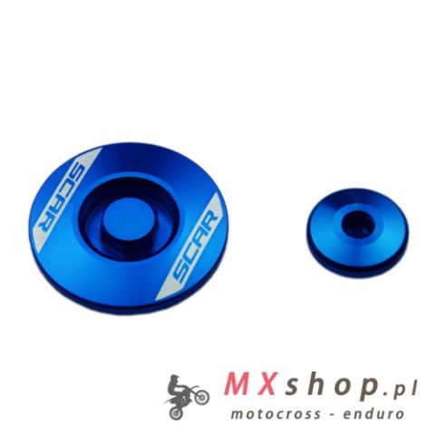 SCAR RACING KORKI INSPEKCYJNE SILNIKA YAMAHA YZ 450F '23-'25, YZ 450FX '24-'25, WR 450F '24-'25 KOLOR NIEBIESKI
