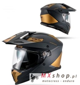 UFO 2026/01 KASK COSMOS OFFROAD / DUAL / TOURER / CROSSOVER Z SZYBĄ, DASZKIEM I BLENDĄ PRZECIWSŁONECZNĄ KOLOR CZARNY/ZŁOTY ROZMI
