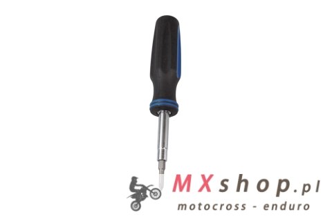 M.C WKRĘTAK (ŚRUBOKRĘT) PŁASKI / KRZYŻAKOWY UNIWERASALNY CZTERY WYMIENNE KOŃCÓWKI (KRZYŻAKOWY PH1 i PH2, PŁASKI 1/4 i 3/16)