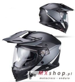 UFO 2026/01 KASK COSMOS OFFROAD / DUAL / TOURER / CROSSOVER Z SZYBĄ, DASZKIEM I BLENDĄ PRZECIWSŁONECZNĄ KOLOR CZARNY/SZARY ROZMI