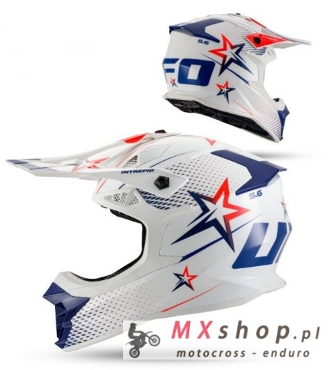 UFO 2026/01 KASK INTREPID CROSS KOLOR BIAŁY/CZERWONY ROZMIAR S ( ECE 22R06 ) - KOLEKCJA 2026