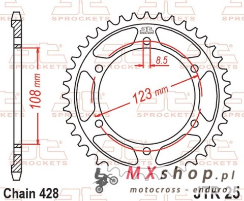 JT ZĘBATKA TYLNA 4606 58 APRILIA RS / REPLICA / TUONO '21-'23 (460658JT) (ŁAŃC. 428)