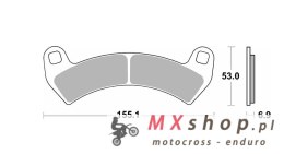 SBS NOWOŚĆ KLOCKI HAMULCOWE KH680 OFF-ROAD SINTER KOLOR ZŁOTY PRZÓD POLARIS RZR XP/XP4/PRO TURBO '16 -