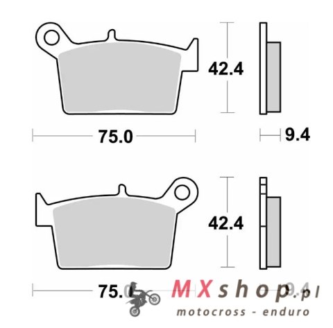 SBS NOWOŚĆ KLOCKI HAMULCOWE KH697 STREET STANDART CERAMIC TYŁ SWM ACE OF SPADES '18-'21, RS R '18-'20 KOLOR CZARNY