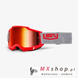100 PROCENT GOGLE ACCURI 2 GATORBACK - RED MIRROR LENS- KOLOR CZERWONY/SZARY- SZYBKA CZERWONE LUSTRO