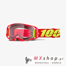 100 PROCENT GOGLE ARMATIC ENDURO MOTO DUAL PANE RED - CLEAR LENS - KOLOR CZERWONY - SZYBKA PRZEŹROCZYSTA