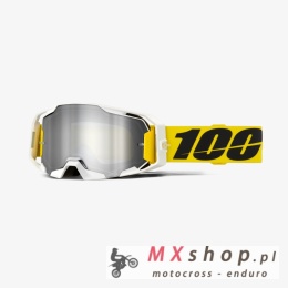 100 PROCENT GOGLE ARMATIC VALERA - SILVER MIRROR LENS - KOLOR ŻÓŁTY/BIAŁY- SZYBKA SREBRNE LUSTRO