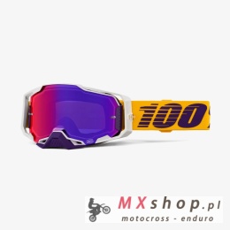 100 PROCENT GOGLE ARMEGA DIFENBAK - PURPLE MIRROR LENS - KOLOR ŻÓŁTY/FIOLETOWY/BIAŁY- SZYBKA FILOETOWE LUSTRO