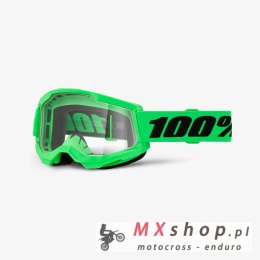 100 PROCENT GOGLE STRATA 2 NEON GREEN - CLEAR LENS - KOLOR ZIELONY FLUO - SZYBKA PRZEŹROCZYSTA