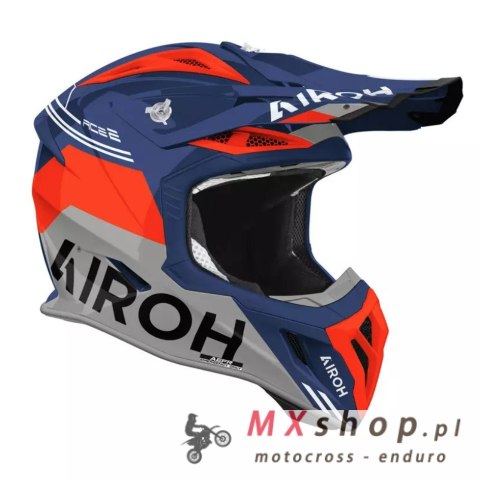 AIROH KASK CROSS / ENDURO / ATV / QUAD AVIATOR ACE 2 FURY CERULEAN GLOSS KOLOR NIEBIESKI/SZARY/POMARAŃCZOWY ROZMIAR L