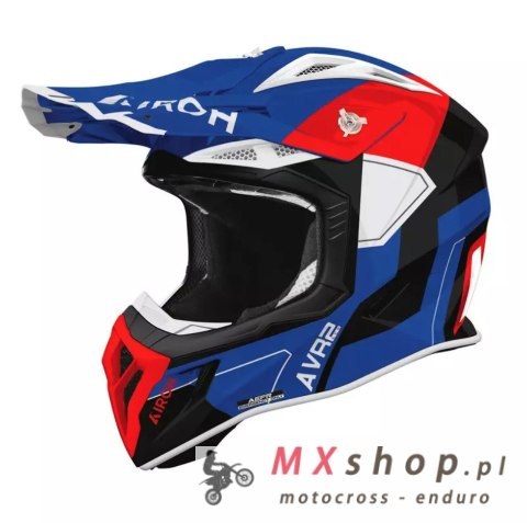 AIROH KASK CROSS / ENDURO / ATV / QUAD AVIATOR ACE 2 SHIELD BLUE RED GLOSS KOLOR CZARNY/NIEBIESKI/CZERWONY ROZMIAR M