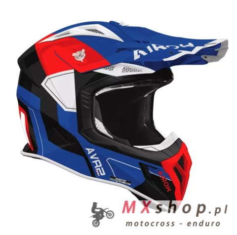AIROH KASK CROSS / ENDURO / ATV / QUAD AVIATOR ACE 2 SHIELD BLUE RED GLOSS KOLOR CZARNY/NIEBIESKI/CZERWONY ROZMIAR M