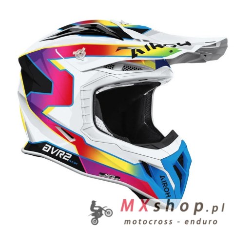 AIROH KASK CROSS / ENDURO / ATV / QUAD AVIATOR ACE 2 SUNRISE GLOSS KOLOR NIEBIESKI/BIAŁY/CZERWONY ROZMIAR S