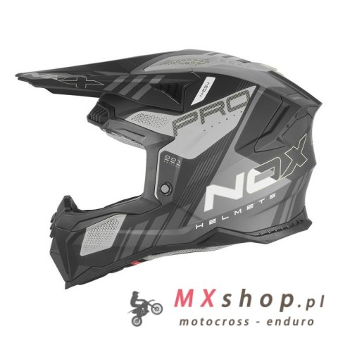 NOX KASK OFF ROAD / CROSS N634 STORM KOLOR SREBRNY MAT/CZARNY ROZMIAR XL