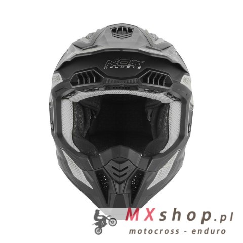 NOX KASK OFF ROAD / CROSS N634 STORM KOLOR SREBRNY MAT/CZARNY ROZMIAR XL